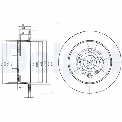 Delphi Bremsscheibe [Hersteller-Nr. BG4178] für Lexus, Toyota von Delphi