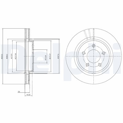 Delphi Bremsscheibe [Hersteller-Nr. BG4240C] für Volvo von Delphi