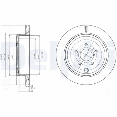 Delphi Bremsscheibe [Hersteller-Nr. BG4288] für Subaru, Toyota von Delphi