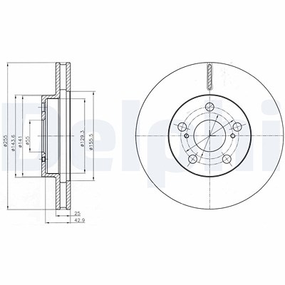 Delphi Bremsscheibe [Hersteller-Nr. BG4290] für Lexus, Toyota von Delphi