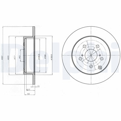 Delphi Bremsscheibe [Hersteller-Nr. BG4291] für Toyota von Delphi