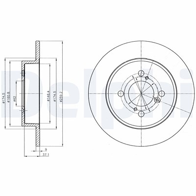 Delphi Bremsscheibe [Hersteller-Nr. BG4345] für Suzuki von Delphi