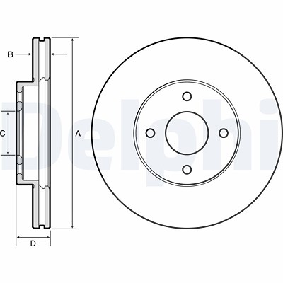 Delphi Bremsscheibe [Hersteller-Nr. BG4454] für Nissan von Delphi