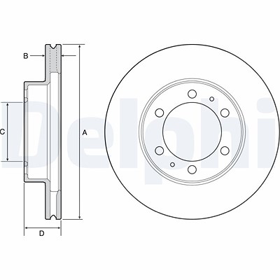 Delphi Bremsscheibe [Hersteller-Nr. BG4557] für Toyota von Delphi