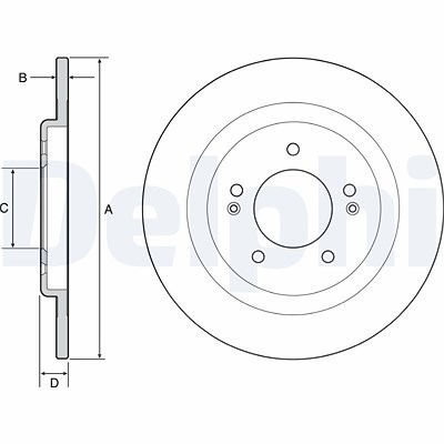 Delphi Bremsscheibe [Hersteller-Nr. BG4563C] für Hyundai von Delphi