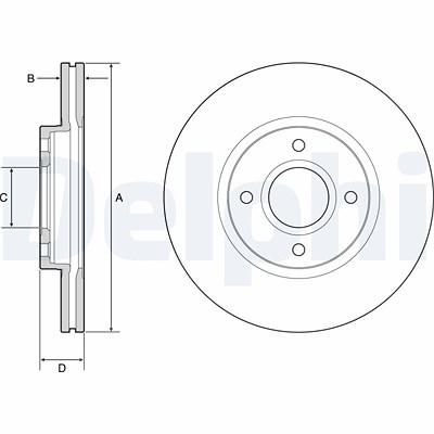Delphi Bremsscheibe [Hersteller-Nr. BG4569C] für Ford von Delphi