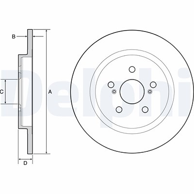 Delphi Bremsscheibe [Hersteller-Nr. BG4650C] für Lexus, Toyota von Delphi