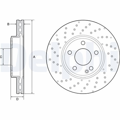 Delphi Bremsscheibe [Hersteller-Nr. BG4657C] für Mercedes-Benz von Delphi