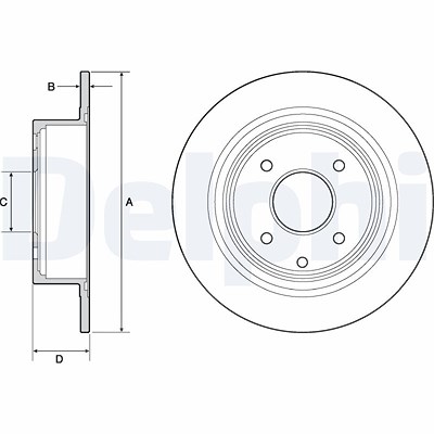 Delphi Bremsscheibe [Hersteller-Nr. BG4666C] für Nissan von Delphi