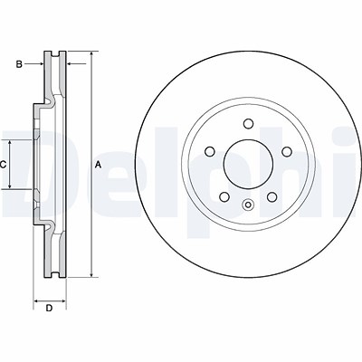 Delphi Bremsscheibe [Hersteller-Nr. BG4672C] für Chevrolet, Opel, Vauxhall von Delphi