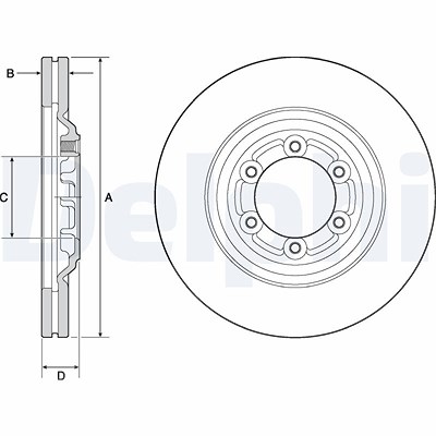 Delphi Bremsscheibe [Hersteller-Nr. BG4697C] für Isuzu von Delphi