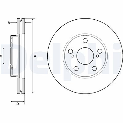 Delphi Bremsscheibe [Hersteller-Nr. BG4711C] für Toyota von Delphi