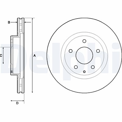 Delphi Bremsscheibe [Hersteller-Nr. BG4713C] für Mazda von Delphi
