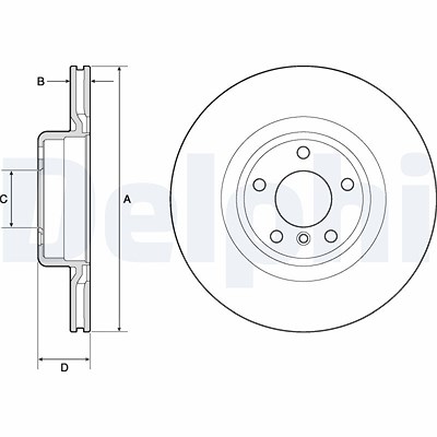 Delphi Bremsscheibe [Hersteller-Nr. BG4755C] für BMW, Smart von Delphi