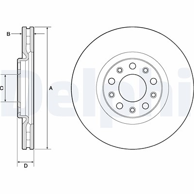 Delphi Bremsscheibe [Hersteller-Nr. BG4763C] für Alfa Romeo, Fiat, Jeep von Delphi