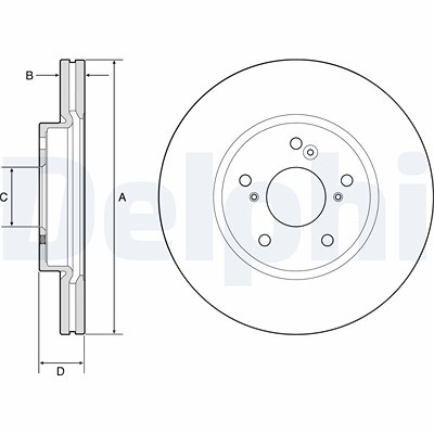 Delphi Bremsscheibe [Hersteller-Nr. BG4785C] für Honda von Delphi