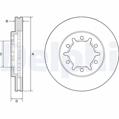 Delphi Bremsscheibe [Hersteller-Nr. BG4795C] für Nissan von Delphi