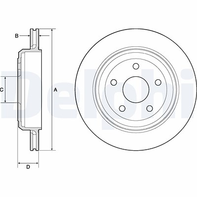 Delphi Bremsscheibe [Hersteller-Nr. BG4802C] für Jeep von Delphi