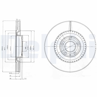 Delphi Bremsscheibe [Hersteller-Nr. BG9003] für Audi von Delphi
