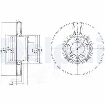 Delphi Bremsscheibe [Hersteller-Nr. BG9005] für BMW von Delphi