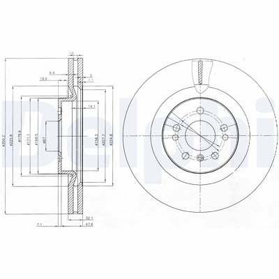 Delphi Bremsscheibe [Hersteller-Nr. BG9013] für Mercedes-Benz von Delphi