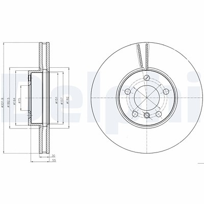 Delphi Bremsscheibe [Hersteller-Nr. BG9061] für BMW von Delphi