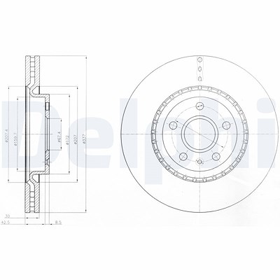 Delphi Bremsscheibe [Hersteller-Nr. BG9068] für Opel, Saab, Vauxhall von Delphi