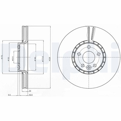 Delphi Bremsscheibe [Hersteller-Nr. BG9085] für Volvo von Delphi