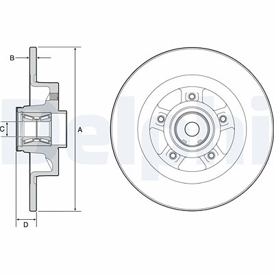 Delphi Bremsscheibe [Hersteller-Nr. BG9115RS] für Renault von Delphi