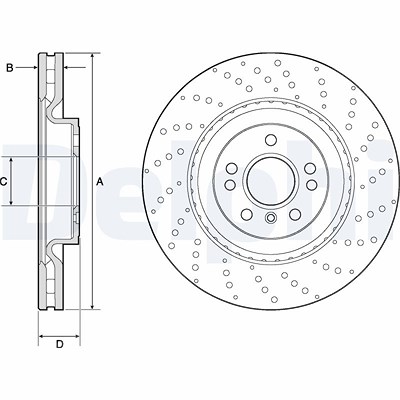 Delphi Bremsscheibe [Hersteller-Nr. BG9149C] für Mercedes-Benz von Delphi