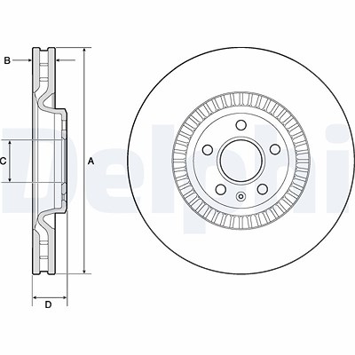 Delphi Bremsscheibe [Hersteller-Nr. BG9171C] für Audi, Peugeot von Delphi
