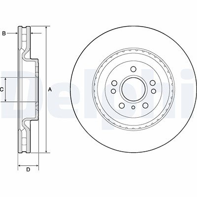 Delphi Bremsscheibe [Hersteller-Nr. BG9175C] für Mercedes-Benz von Delphi