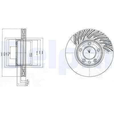 Delphi Bremsscheibe [Hersteller-Nr. BG9949] für Porsche, VW von Delphi