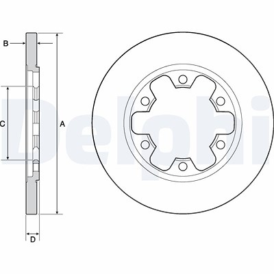 Delphi Bremsscheibe Hinterachse Voll [Hersteller-Nr. BG4680C] für Ford von Delphi