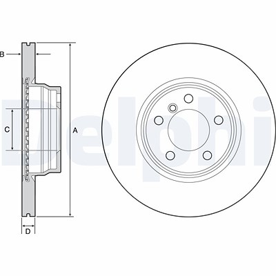 Delphi Bremsscheibe Vorderachse Belüftet [Hersteller-Nr. BG4458C] für BMW von Delphi