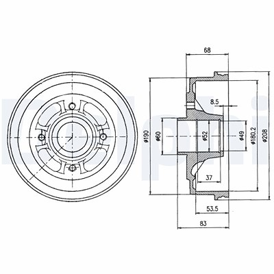 Delphi Bremstrommel [Hersteller-Nr. BF272] für Renault von Delphi