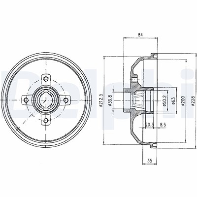 Delphi Bremstrommel [Hersteller-Nr. BF293] für Chevrolet, Opel, Vauxhall von Delphi