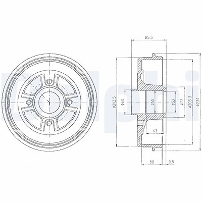 Delphi Bremstrommel [Hersteller-Nr. BF380] für Renault von Delphi