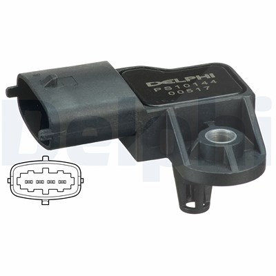 Delphi Sensor, Saugrohrdruck [Hersteller-Nr. PS10144] für Abarth, Ac, Alfa Romeo, Chevrolet, Fiat, Ford, Iveco, Jeep, Lancia, Opel, Saab, Vauxhall von Delphi