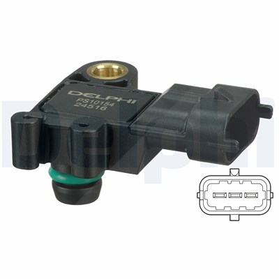 Delphi Sensor, Saugrohrdruck [Hersteller-Nr. PS10154] für Citroën, Ford, Ford Usa, Jaguar, Land Rover, Peugeot, Volvo von Delphi