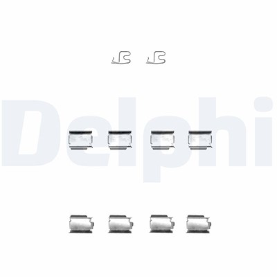 Delphi Zubehörsatz, Scheibenbremsbelag [Hersteller-Nr. LX0343] für Abarth, Alfa Romeo, BMW, Chrysler, Dodge, Fiat, Jeep, Kia, Lancia, Mini, Opel, Vaux von Delphi