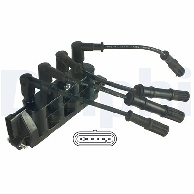 Delphi Zündspule [Hersteller-Nr. GN10492-12B1] für Alfa Romeo, Fiat, Ford, Lancia von Delphi