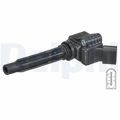 Delphi Zündspule [Hersteller-Nr. GN10632-12B1] für Audi, Cupra, Porsche, Seat, Skoda, VW von Delphi