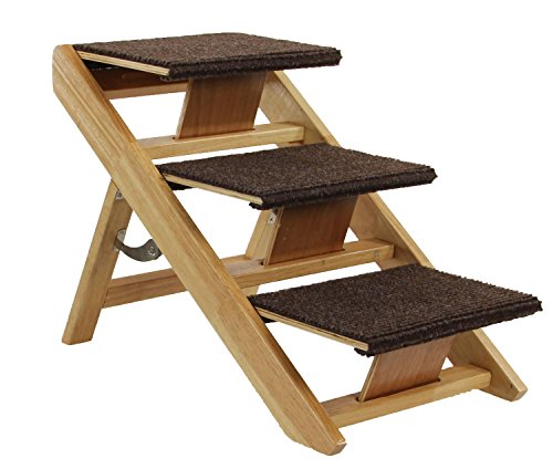 SwissPet Hundetreppe/Hunderampe Senti | 3-Stufige Treppe für Hunde | aus Holz | Maße: 60x34x40cm von SwissPet