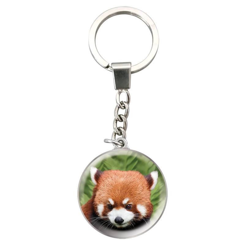 Deluxebase Magnidome Schlüsselanhänger Panda Rot Bezaubernder Kristall Schlüsselanhänger mit roter Panda Kuppel mit Edelstahlkette von Deluxebase