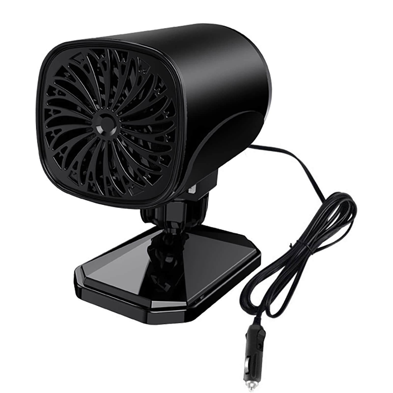 2 in 1 Multifunktional 12V 24V Auto Heizlüfter Auto Ventilator, 120W Windschutzscheiben Entfroster Lüfter, 360 Grad Drehbar Auto Heizung Kühlung (Schwarz, 12V) von Demiawaking