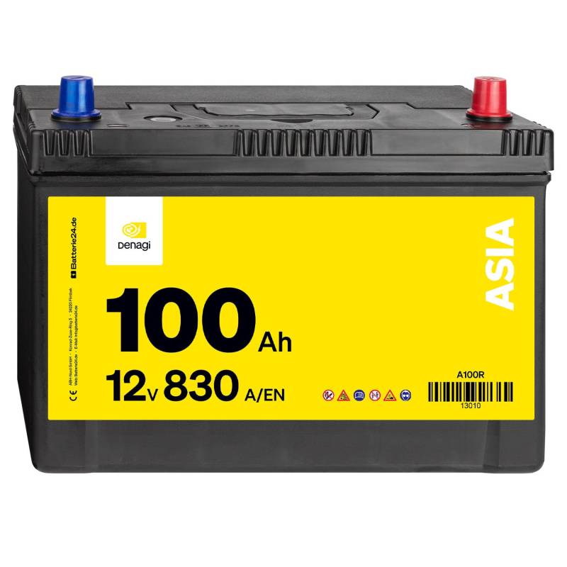 Denagi ASIA Autobatterie A100R 12V 100Ah 830A/EN Starterbatterie von Denagi