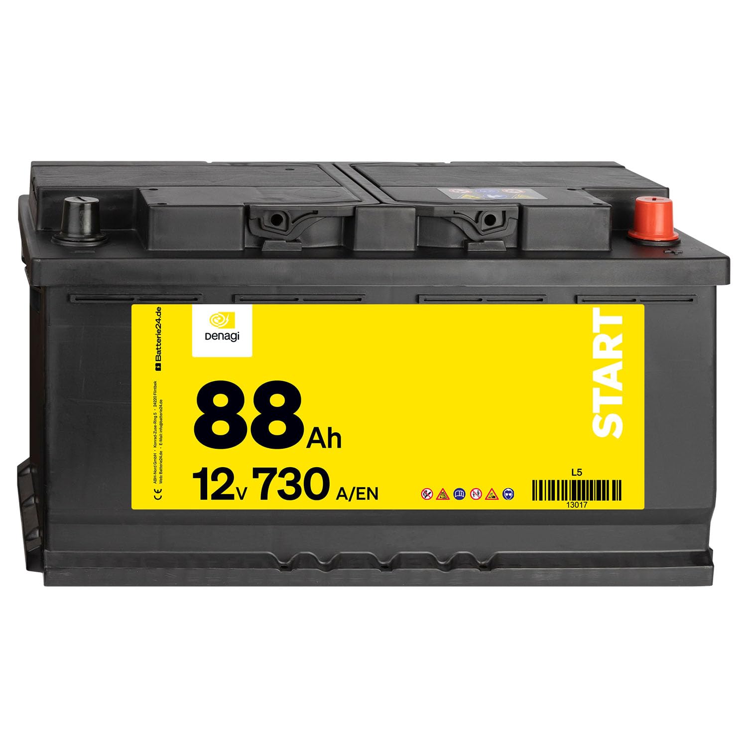 Denagi Start Autobatterie 12V 88Ah 730A/EN Starterbatterie, absolut wartungsfrei Denagi Start Autobatterie 12V 88Ah 730A/EN Starterbatterie, absolut wartungsfrei von Denagi
