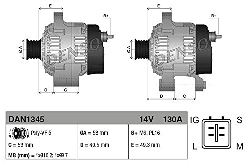 Denso Generator Lichtmaschine Dan1345 Denso Generator Lichtmaschine Dan1345 von Denso