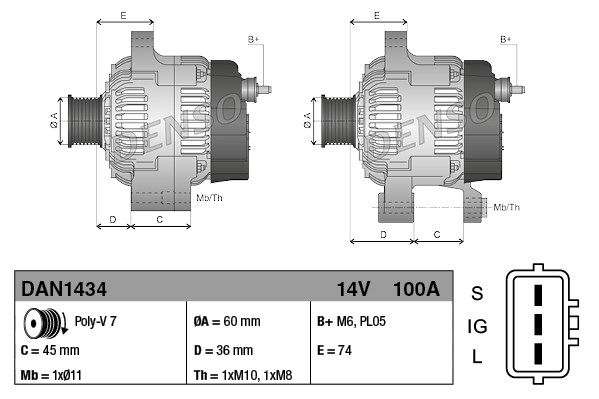 Generator Denso DAN1434 Generator Denso DAN1434 von Denso